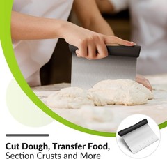 Stainless Steel Bench Scraper with Non-Slip Grip – Perfect for Pastry and Dough