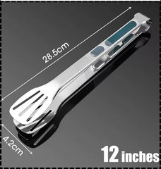 Stainless Steel Steak Clamp Food Bread Meat BBQ Clip Tongs Kitchen Cooking Tool