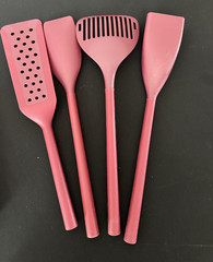 Silicone Cooking Utensils Set 8 Piece Pink Heat Resistant Kitchen Tools