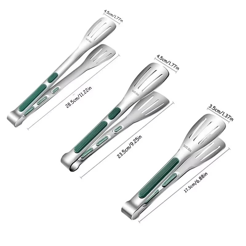 3 PCS Stainless Steel Steak Clamp Food Bread Meat Clip Tongs BBQ Kitchen Cooking
