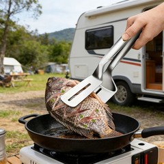 Food Clip Tongs Bread Meat BBQ Kitchen Cooking Tool Stainless Steel Steak Clamp