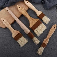 1 pc Wooden Handle Pastry Brush Flat Bristle Baking BBQ Oil Cooking Brush