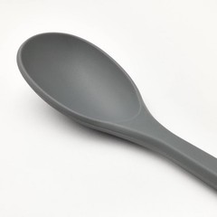 Silicone Solid Spoon Dark Gray Dishwasher-Safe Kitchen & Cooking Spoon