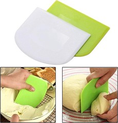 Dough Cutter Dual Sided Flexible Plastic Bowl Scraper for Bread Pizza Pastry