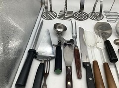 28 Metal + Plastic Wooden Stainless Kitchen Utensils Tools Fork Knife Mashers ++