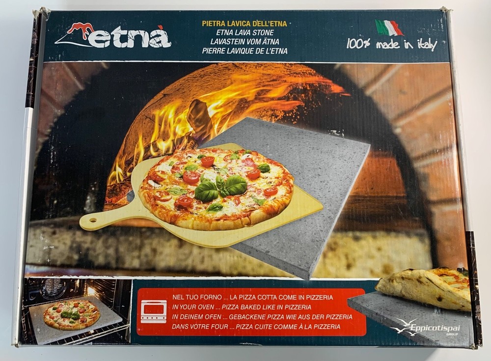Etna Eppicotispai Pizza Set with Cooking Stone for Pizza Oven ~ Made in Italy