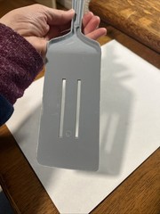 VTG Unbranded Foley-like 2 Slot Nylon Spatula Blue/Gray Slant Edge Angled Prop