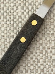 Vintage Unbranded Short Handle Slotted Spatula Turner Flipper Stainless USA 10½”