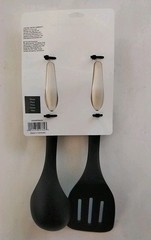 Kitchen Aid 2 Piece Tool Set (Slotted Turner / Basting Spoon) Almond Cream