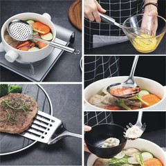 Cooking Utensil Set 8 Piece, Stainless Steel Kitchen Tool Set with Stand,Cooking