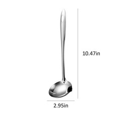 2Pcs Kitchen Oil Fat Gravy Separator Spoon Stainless Steel Colander Ladle Tool