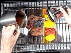 32oz Basting Pot with Basting Brush Set Stainless Steel ( Red Or Black Random )