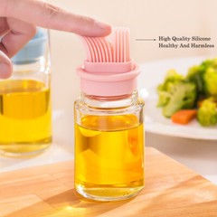 For Baking BBQ Liquid Gadgets Portable Oil Bottle with Brush Silicone Barbecue
