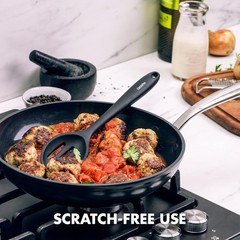 Cooking Utensil Set 5 Piece Silicone Nonstick Tongs Turner Spatula Skimmer Spoon