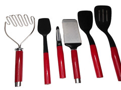 KitchenAid 6-Piece Set, Masher/Grater/Peeler/ 2 Turners/Scraper – Empire Red