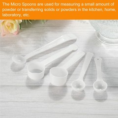 15Pack Micro Spoons 1 Gram Measuring Scoop Plastic Round Bottom Mini Spoon
