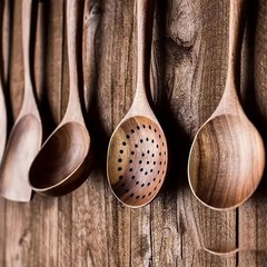 Wooden Kitchen Utensil Set – Natural Cooking Tools for Stirring & Serving