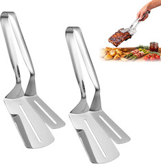 Stainless Steel Steak Clamp Food Clip Tongs Bread Meat BBQ Kitchen Cooking Tool