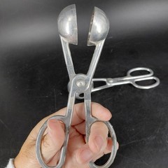Aluminum Meatball Dumpling Baller Tongs Set 2 Silver Scissor Kitchen Utensil