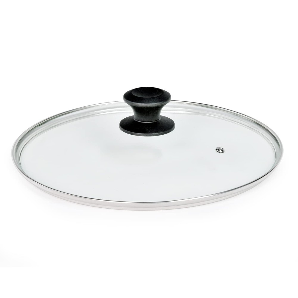12″ Stainless Glass Lid for Frying Pan Skillets Tempered Replacement Cover