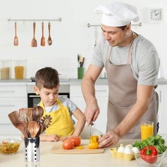 10 Pack Wooden Utensils for Cooking, Wood Utensil Set for Kitchen