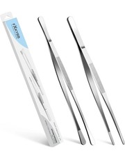 Stainless Steel Cooking Tweezers Tongs 12 Inch Kitchen Tools 2 Pack