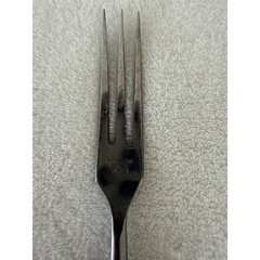 Vintage Unbranded MCM Granny Meat Fork Long Green Handle Stainless Steel Japan