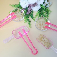 12 PCS Plastic Ice Tongs Scoops Mini Kitchen Utility Buffet Cocktail Pink