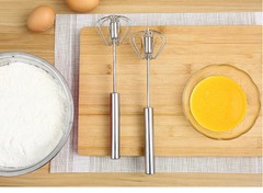 Semi-Automatic Egg Whisk Hand Push Egg Beater Stainless Steel Blender Mixer Whis