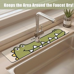 Faucet Mat for Kitchen Sink, 24 inch Long Kitchen Sink Splash Guard Behind Fa…