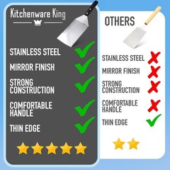 3 Mirror Polished Stainless Steel Griddle Spatula Set With Beveled Edges Grill