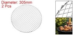 2Pcs Round Cooking Rack Dia 12 Inch Stainless Steel Grill Grate Silver