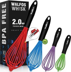 Silicone Whisk Set Non Scratch Heat Resistant Kitchen Whisks 4pcs
