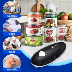 Electric Can Opener, Opener for Seniors, Suitable Any Size L, Black
