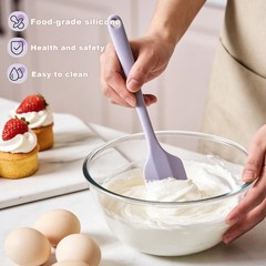 Silicone Spatula Set of 5, Food Grade Rubber Spatulas for Baking, Scraping, High
