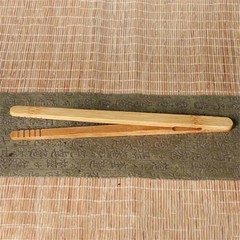 2PCS Pampered Chef 8″ Bamboo Wooden Kitchen Toaster Tongs