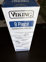 Viking 8 Piece Stainless Steel Kitchen Utensil Set with Ergonomic Handles