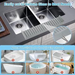 Silicone Faucet Splash Guard 4″ x 20″, Faucet Water Catcher Mat, Longer Silic…