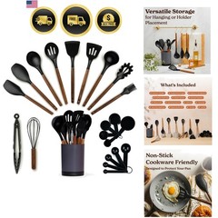 Kitchen Utensils Set – 22-Piece Silicone Cooking Utensils Set, Spatula Set wi…