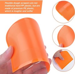 Dough Cutter Dual Sided Flexible Plastic Bowl Scraper for Bread Pizza Pastry