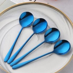 4-Pcs Stainless Steel Round Soup Spoons, 6.88 Inch, Heavy-Weight, Set of 4