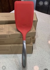 Princess House 5791 Red Silicone Spatula w/ Stainless Steel Handle, Easy Clean
