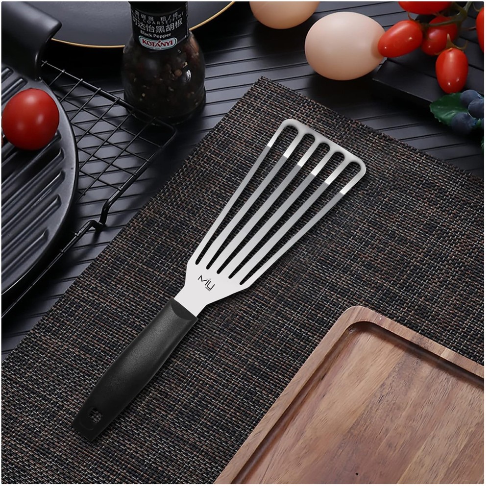 MIU Fish Spatula Stainless Steel, 6.5″ Blade, Plastic Handle