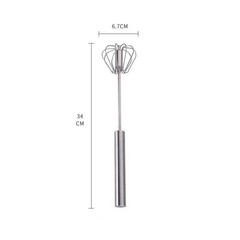 3x Stainless Steel Egg Whisk,Hand Push Rotary Whisk Blender,Versatile Easy Whisk