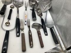 28 Metal + Plastic Wooden Stainless Kitchen Utensils Tools Fork Knife Mashers ++