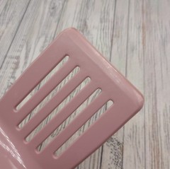 Vintage Ekco Pink Nylon Slotted Short Small Spatula Lightweight Plastic USA