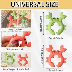 Silicone Crab Spatula Holder Heat Resistant Utensil Rest Kitchen Cooking Tool