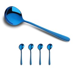 4-Pcs Stainless Steel Round Soup Spoons, 6.88 Inch, Heavy-Weight, Set of 4