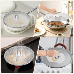 2-Pack Splatter Screens for Frying Pan – Stainless Steel Grease Splatter Guar…