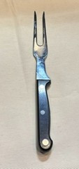 Meat Fork 10.5” Plastic Wood Handle Stainless Steel Japan Contour Handle